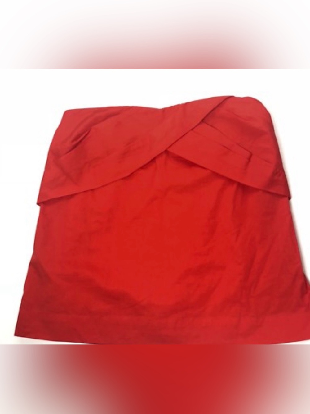 J. Crew Red Strapless Crop Top with Folded Bust Detail